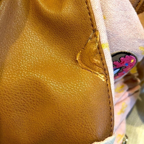 Madden Girl Pink Backpack w/Gold Cactus Design - Picture 7 of 13